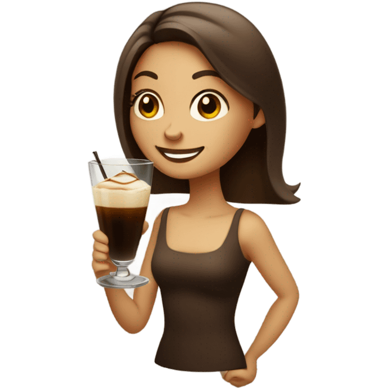 Girl with espresso martini emoji