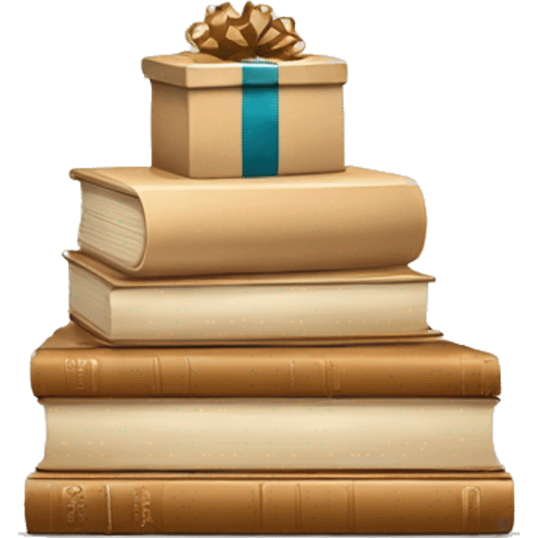 a stack of beautiful beige books with a gift emoji