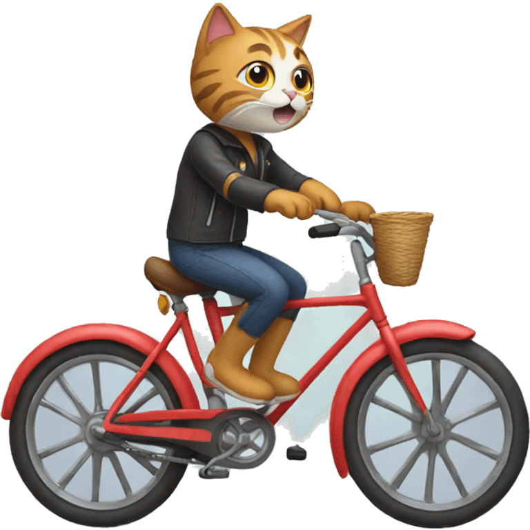 Cat driving bike emoji