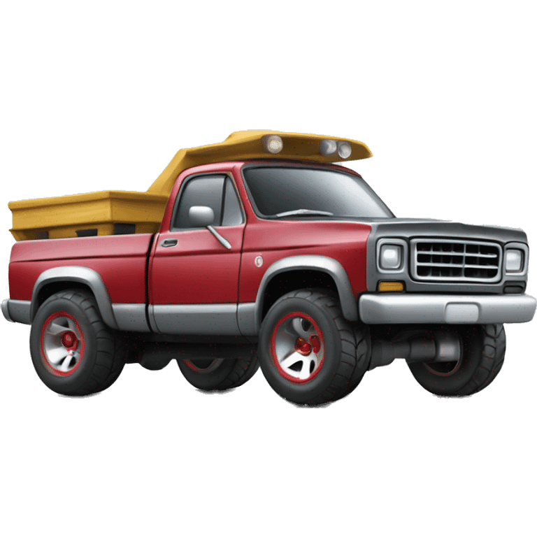 Cartuned pickup truck toy emoji