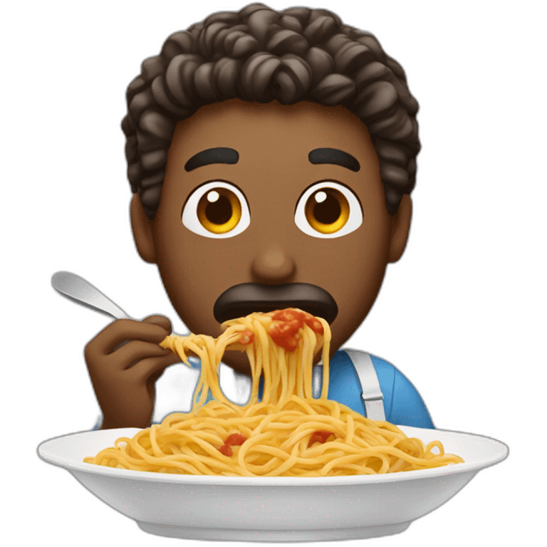 Man eating spaghetti emoji