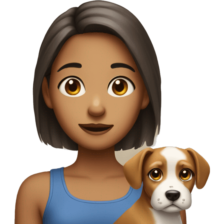 Cute girl with a dog face emoji