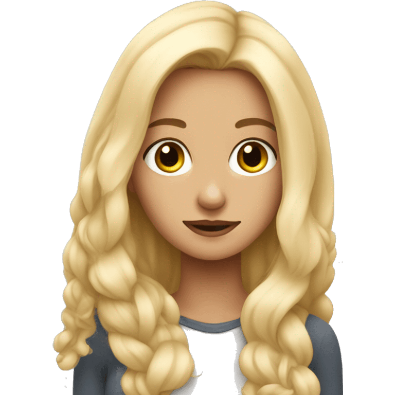 Blonde girl with sphyn emoji