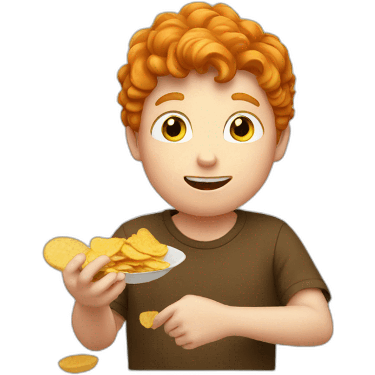 ginger boy eating crisps emoji