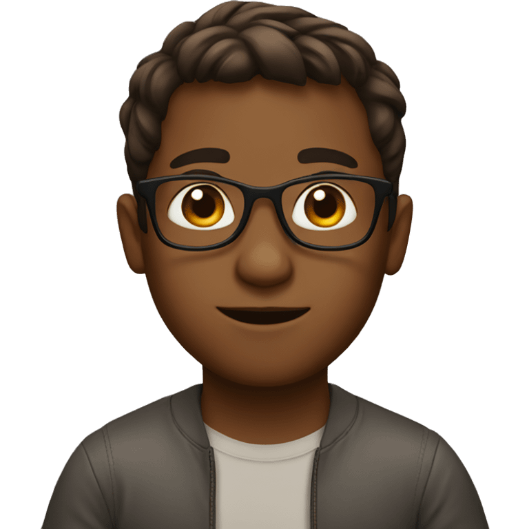 A brown boy with glasses emoji