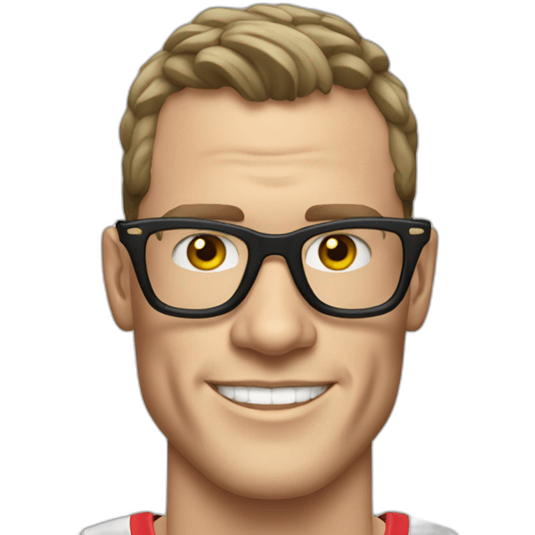 Jonathan Toews wearing glasses as beach bum emoji