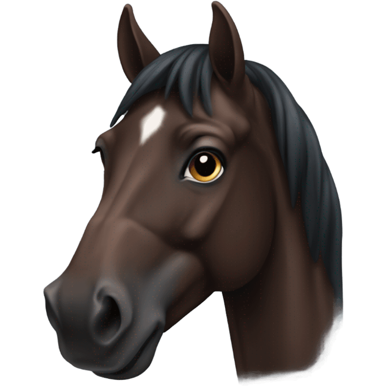 dark bay horse with headmark emoji