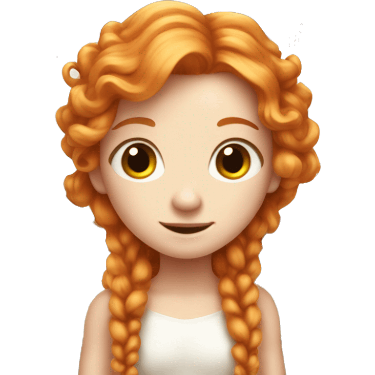 a white skin fairy, long ginger hair and wings emoji