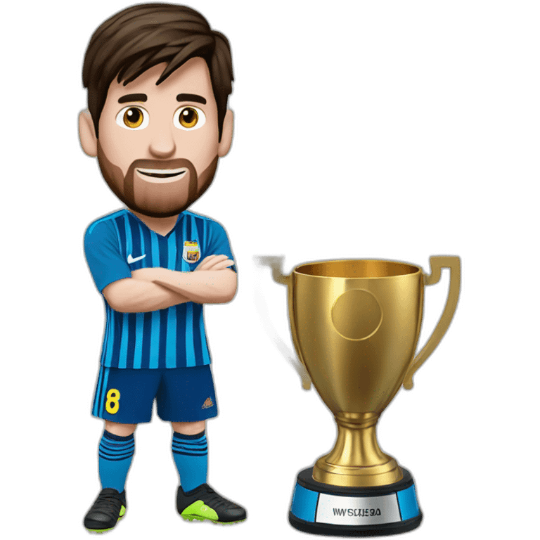 Messi con la copa del mundo emoji