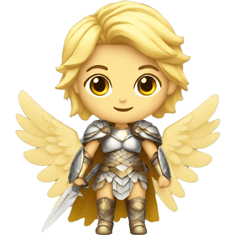 Blond Valkyrie with wings full body emoji