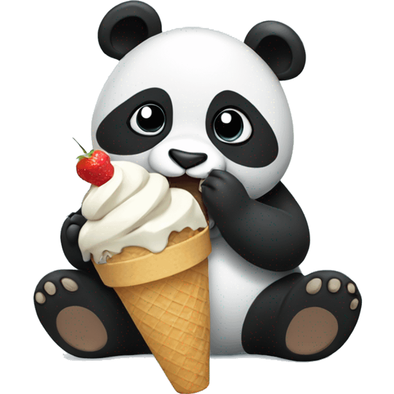 Panda eating ice cream emoji