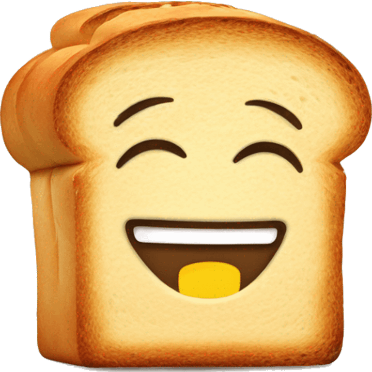 Taunting smiling bread loaf emoji