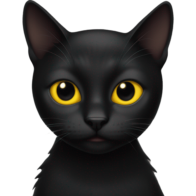 Black cat with yellow eyes  emoji