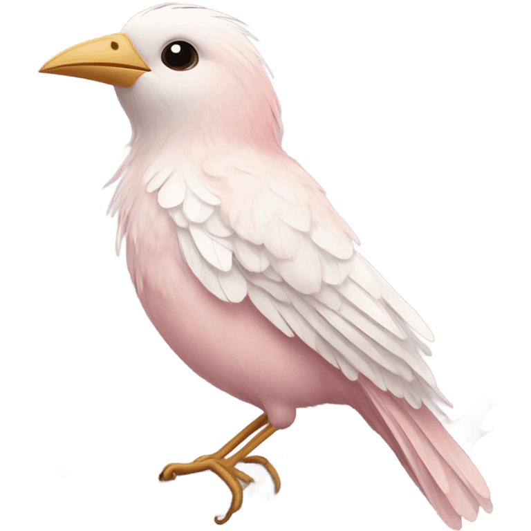 White rose colored bird emoji