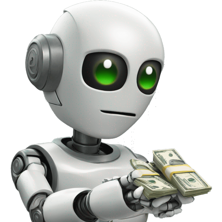 robot with money emoji