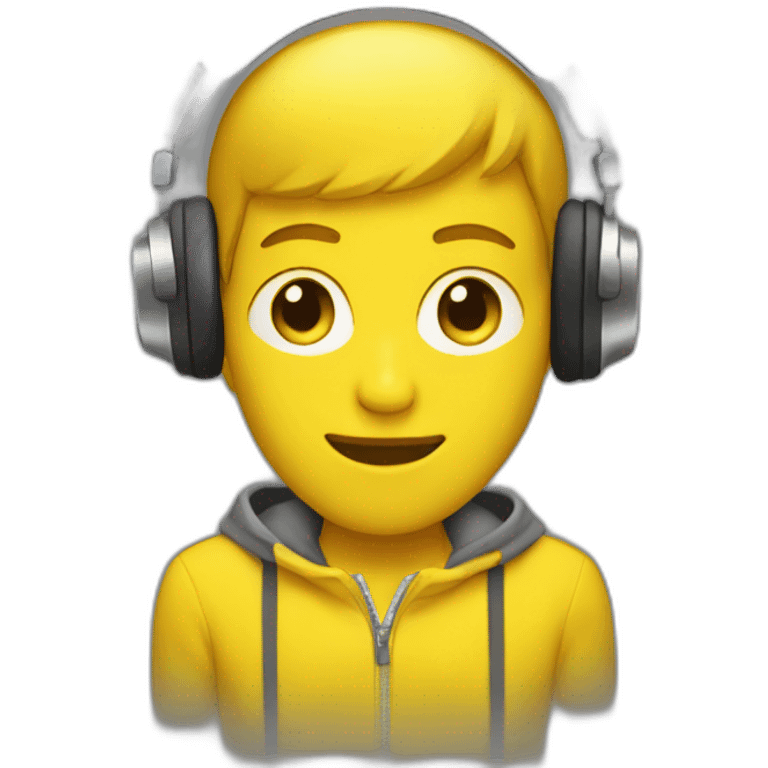 dj guy with full yellow body emoji