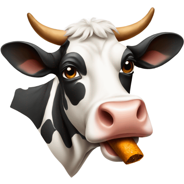 a cow with a cigar emoji