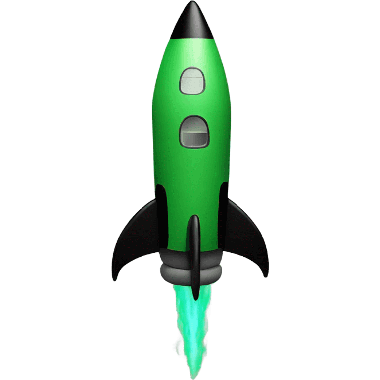 green and black rocket ship emoji