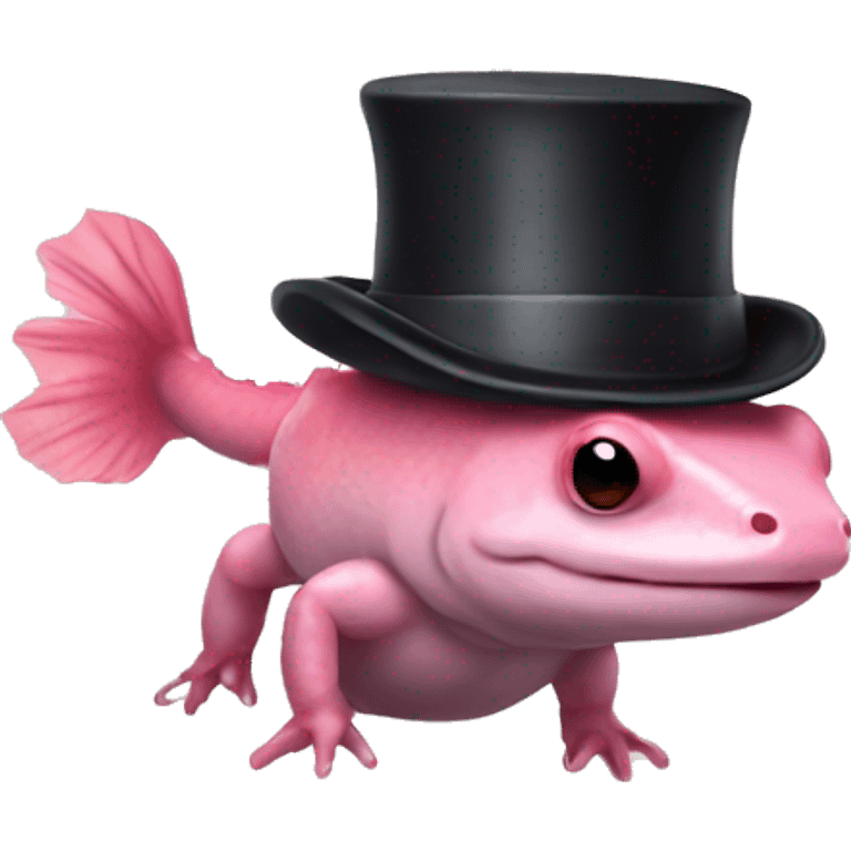 Axolotl with a top hat emoji