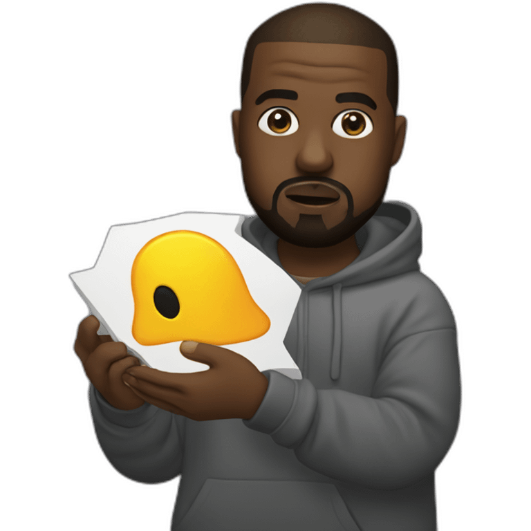 Kanye West holding the Guzzo Logo emoji