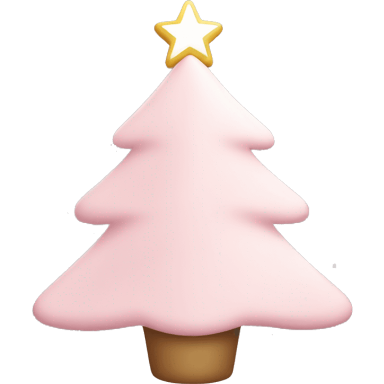 Light pink christmas tree with white ornaments and star emoji