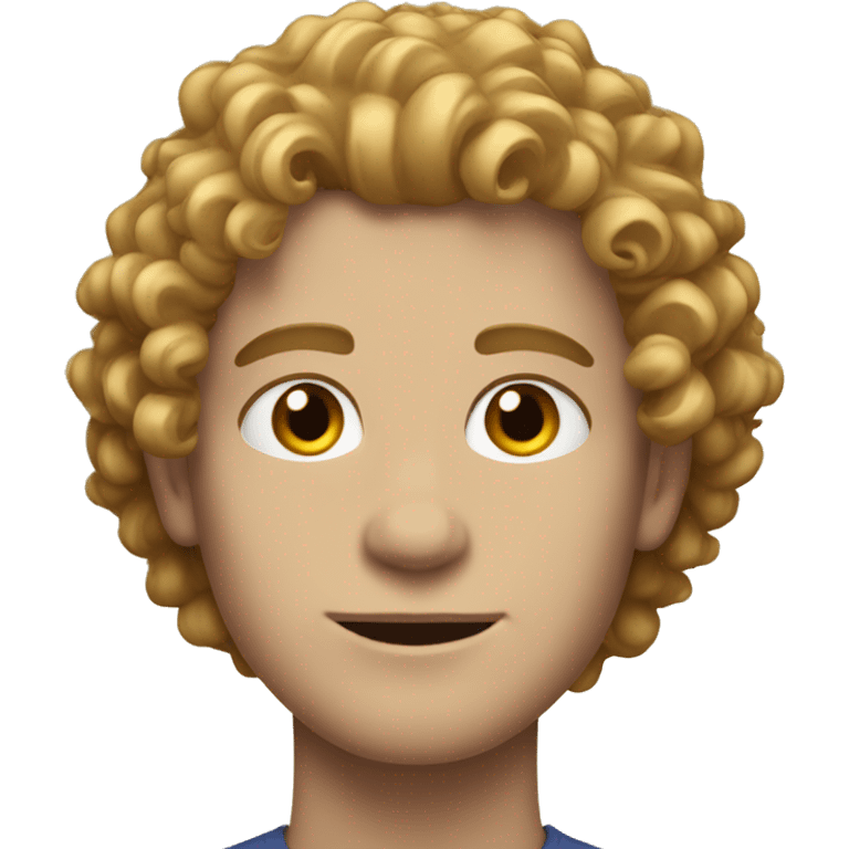 white young man with strong jawline and golden soft curly hair  emoji