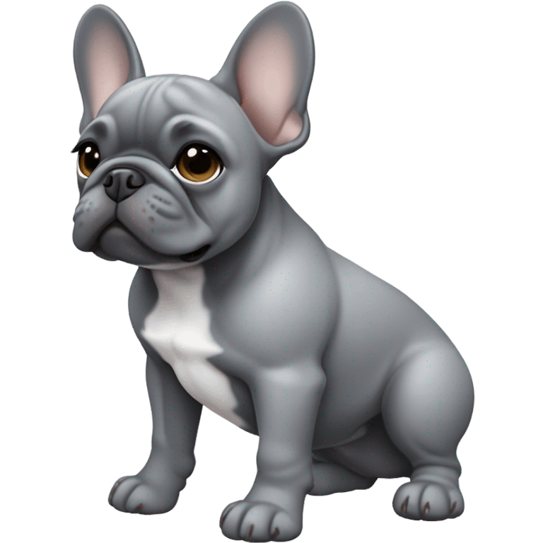 gray french bulldog puppy emoji