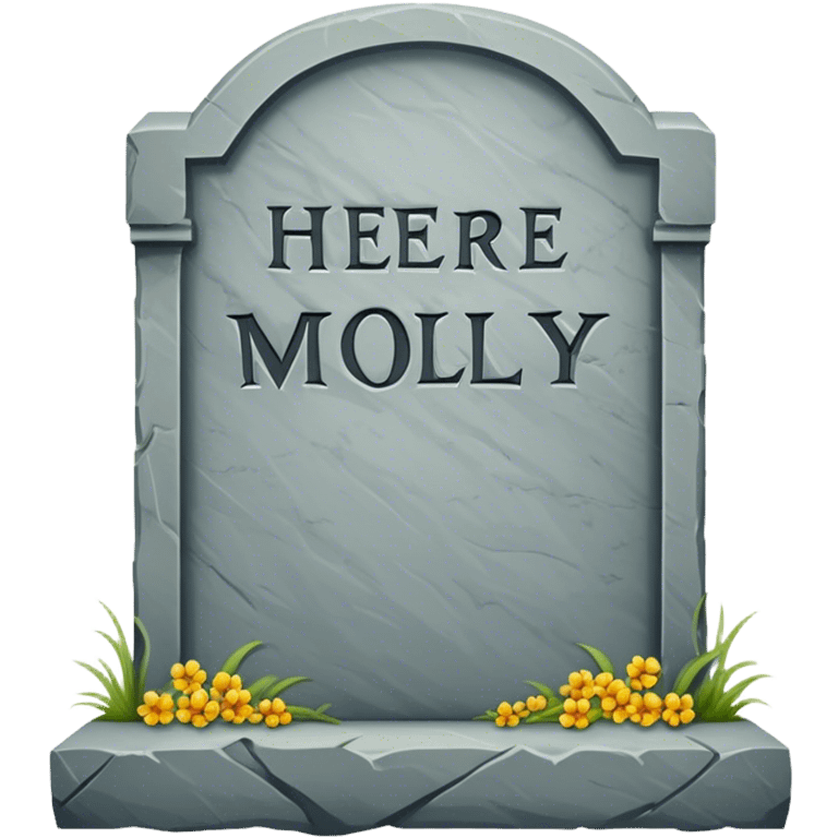 Tombstone that says here lies molly emoji