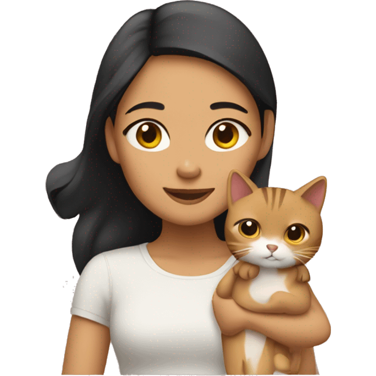 filipino girl with two cats emoji