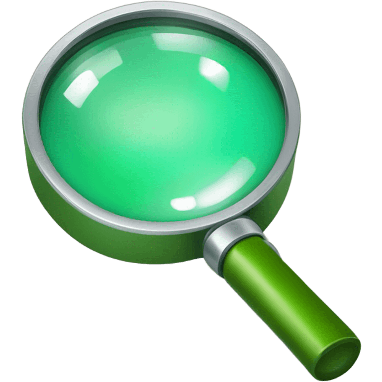 green magnifying glass emoji