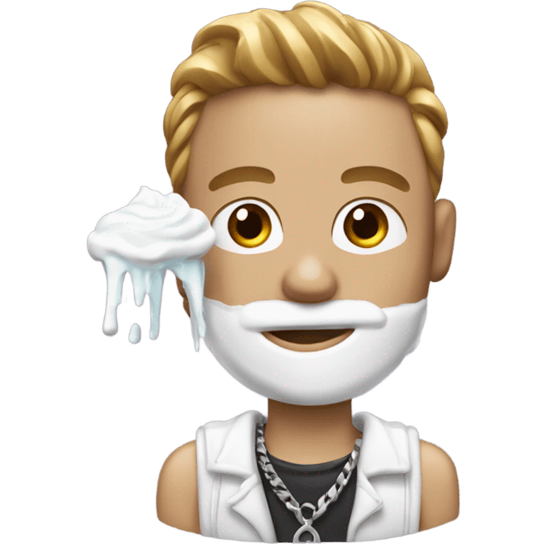 male with shaving cream and razor in hand jewelry emoji