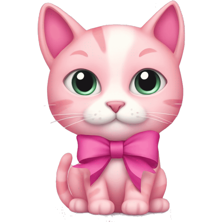 Pink cat with bow emoji