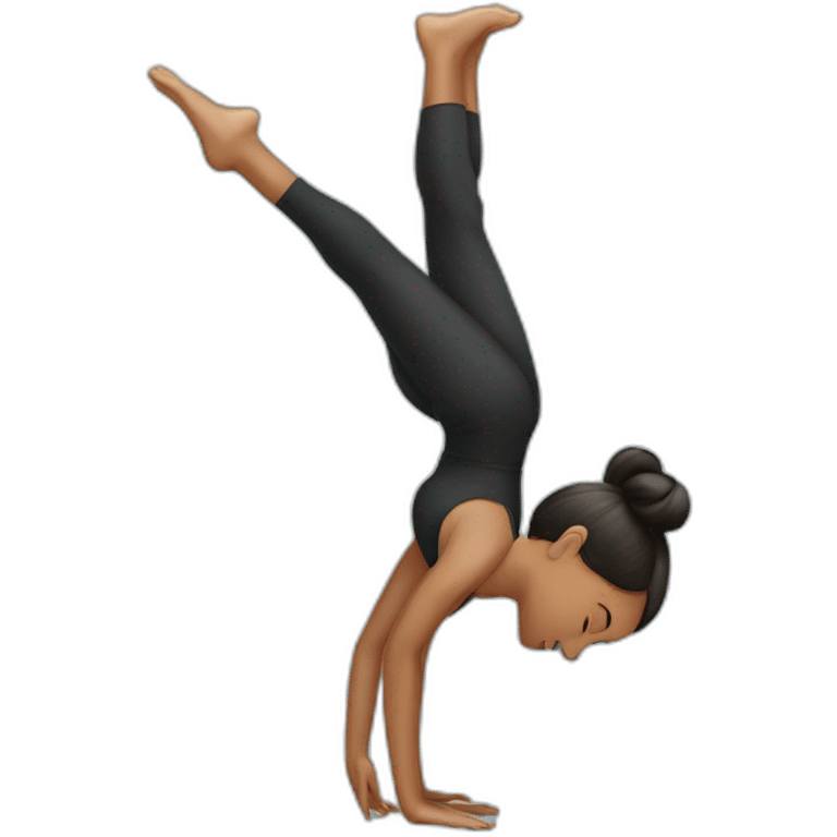 A girl who is doing a handstand emoji