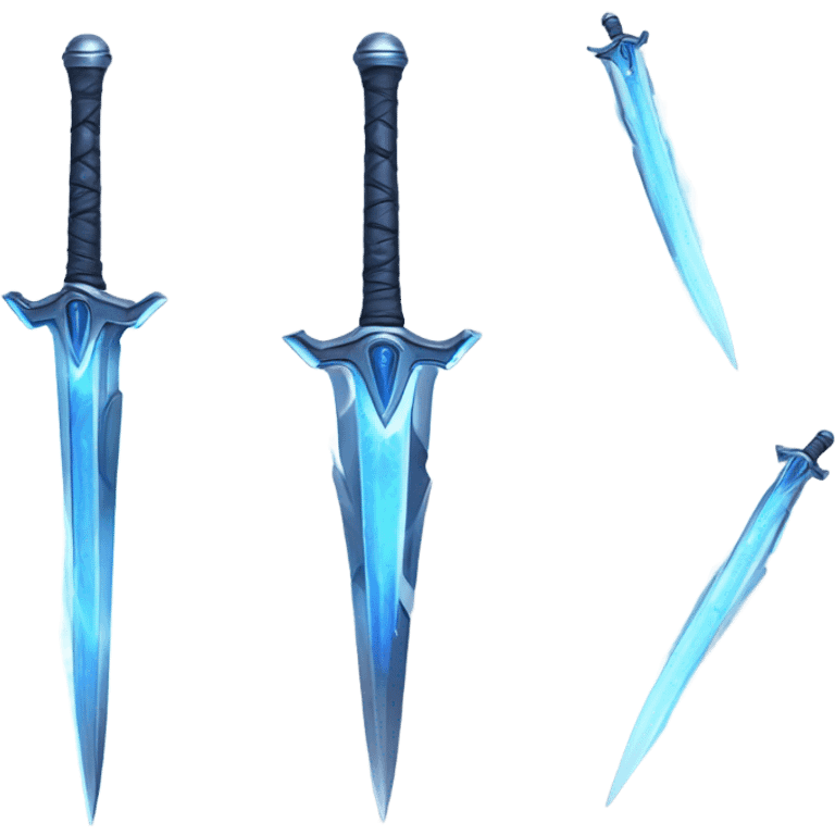 sci-fi multiblade sword-with-blue-ray-blade emoji