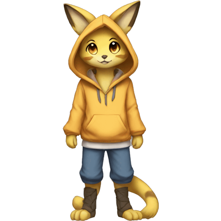 Anthro Sona Fakemon with a hoodie Full Body emoji