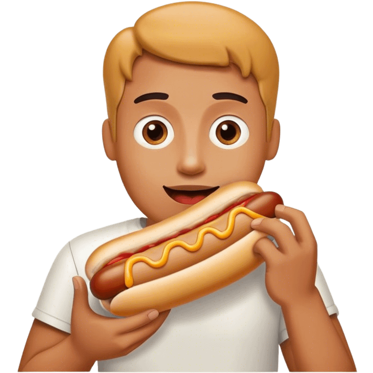 Robber eating a hotdog dog emoji