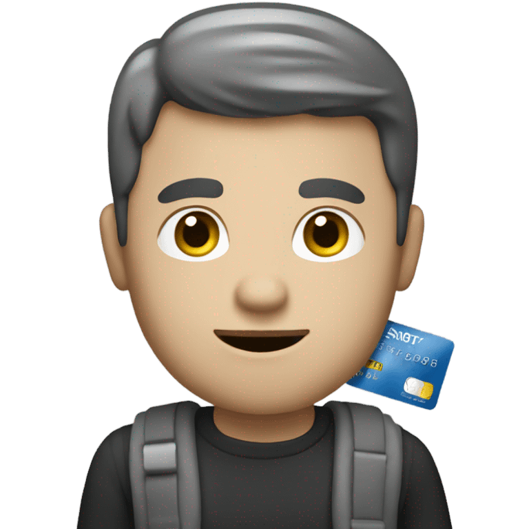 white guy showing a credit card  emoji