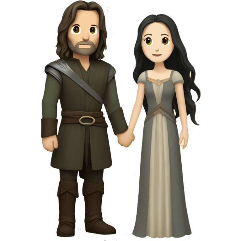 Aragorn and Arwen holding hands emoji