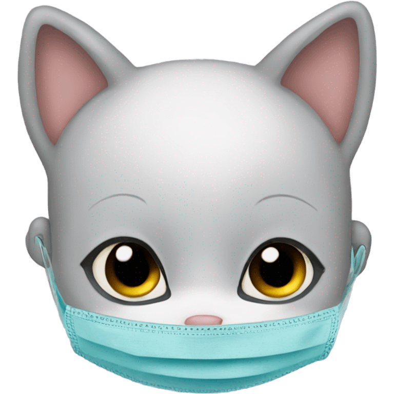 baby cat with covid mask emoji