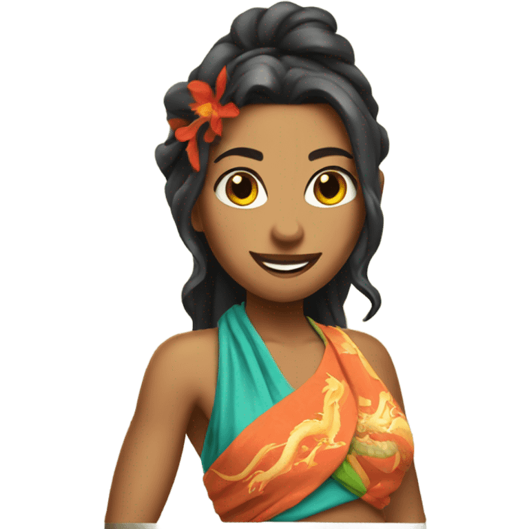 spicy dragon girl in sarong emoji