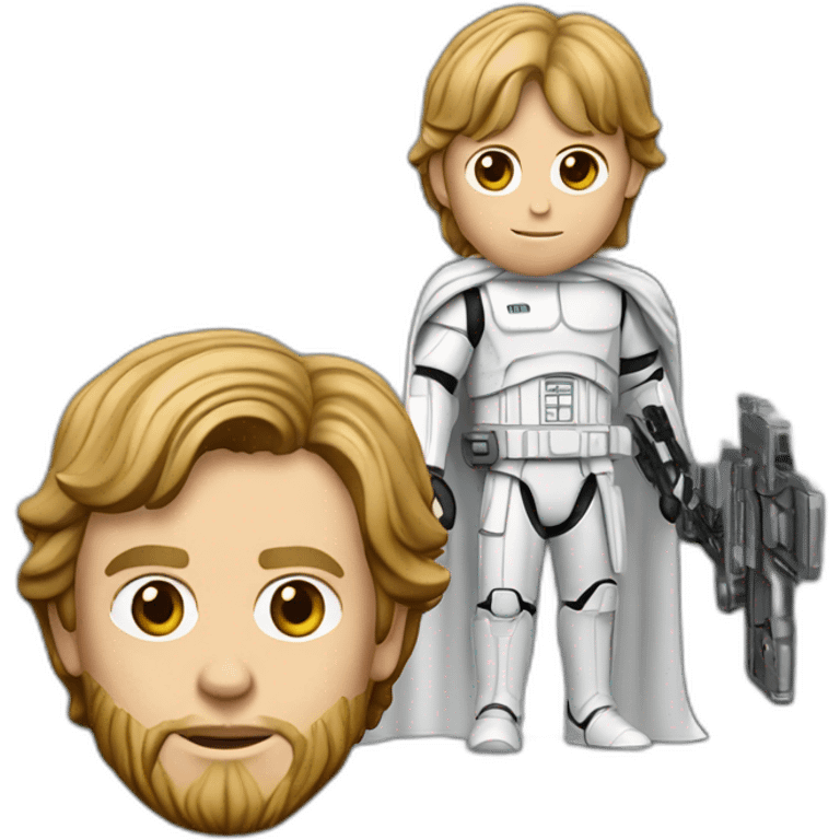 Luke skywalker with iPhone 15 pro titanium with high detail emoji