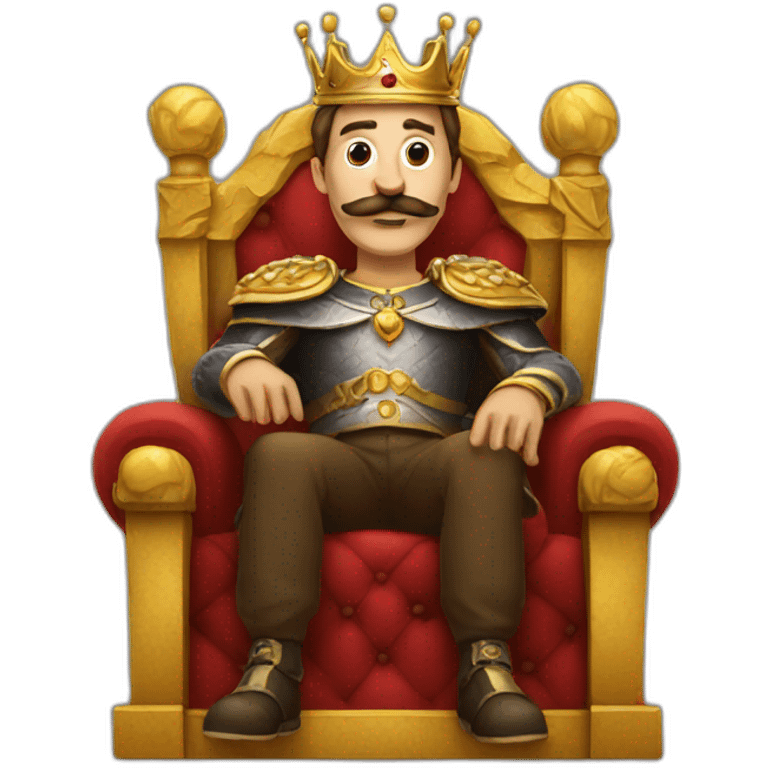 king with a mustache sitting on a throne emoji