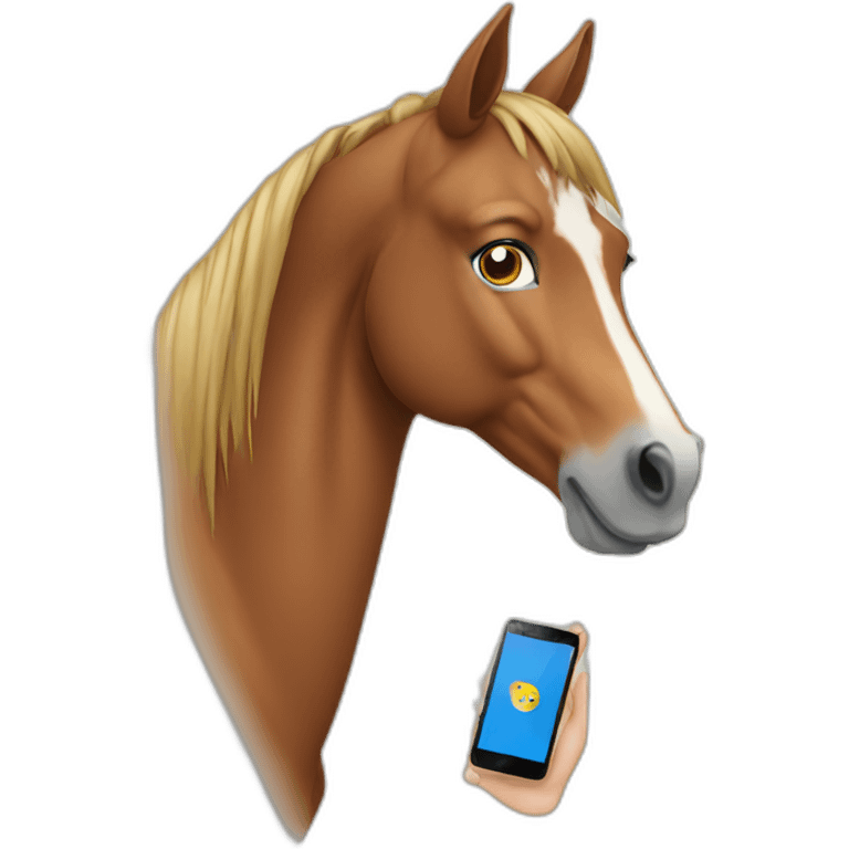 horse with smartphone emoji