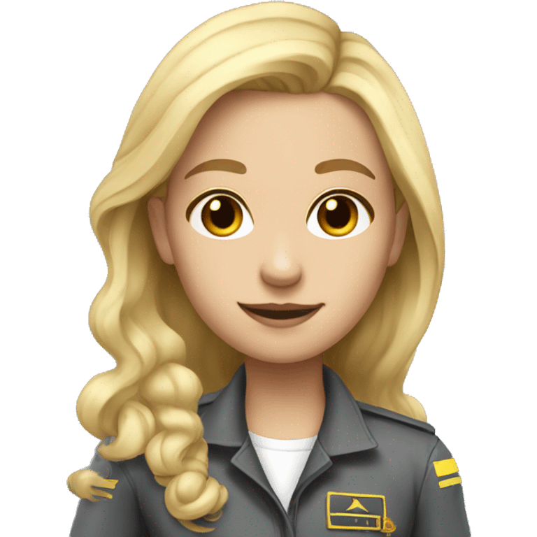 Girl pilot blonde long hair  emoji