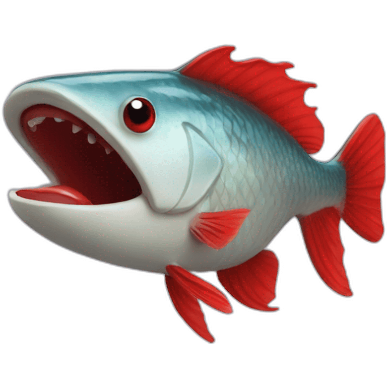 Fish with huge red lips  emoji