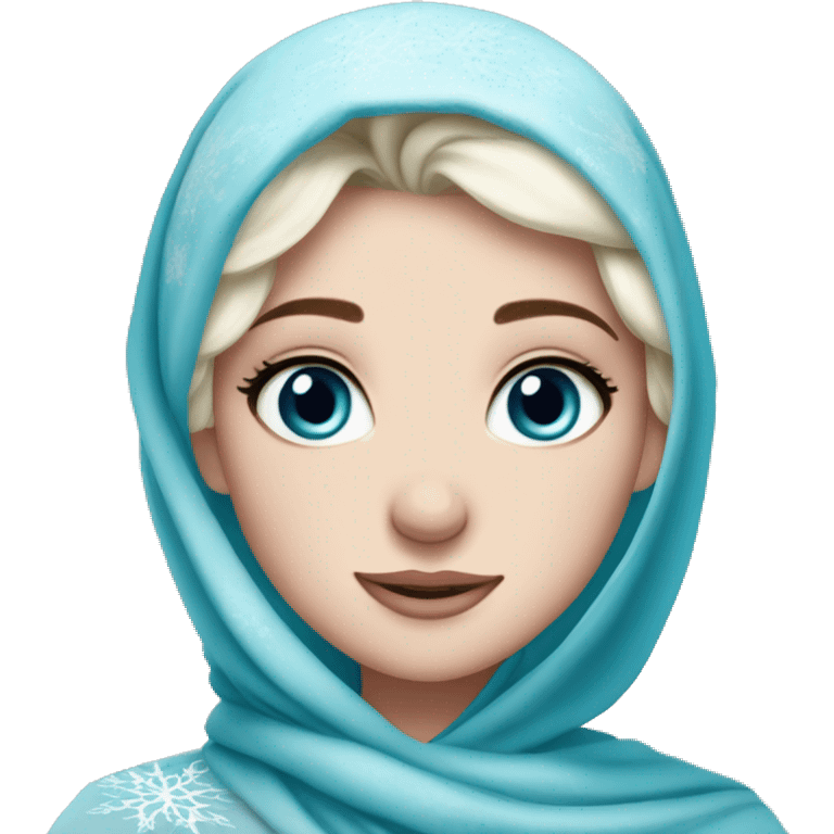 Hijabi elsa princess freckless blue eyes  emoji