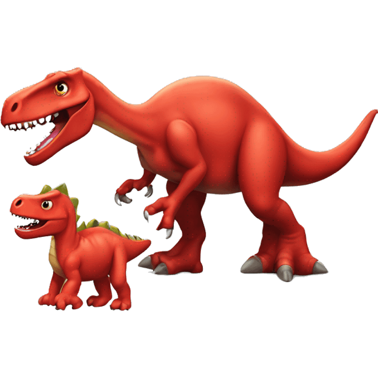 red dinosaur next to canon emoji