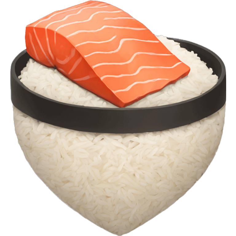 Salmon rice in a heart emoji