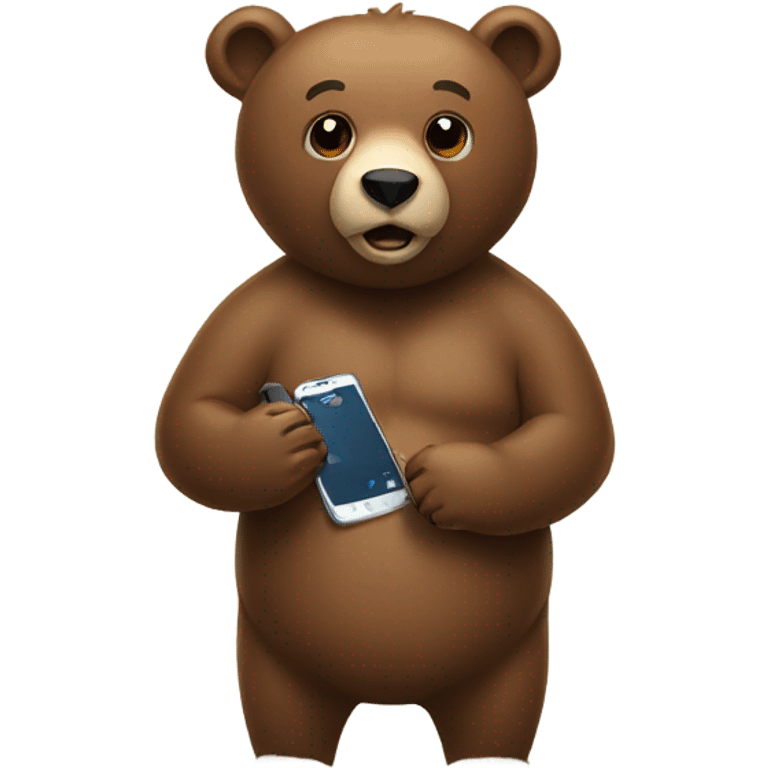 Bear holding a phone emoji