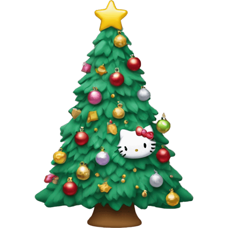 Hello kitty christmas tree emoji